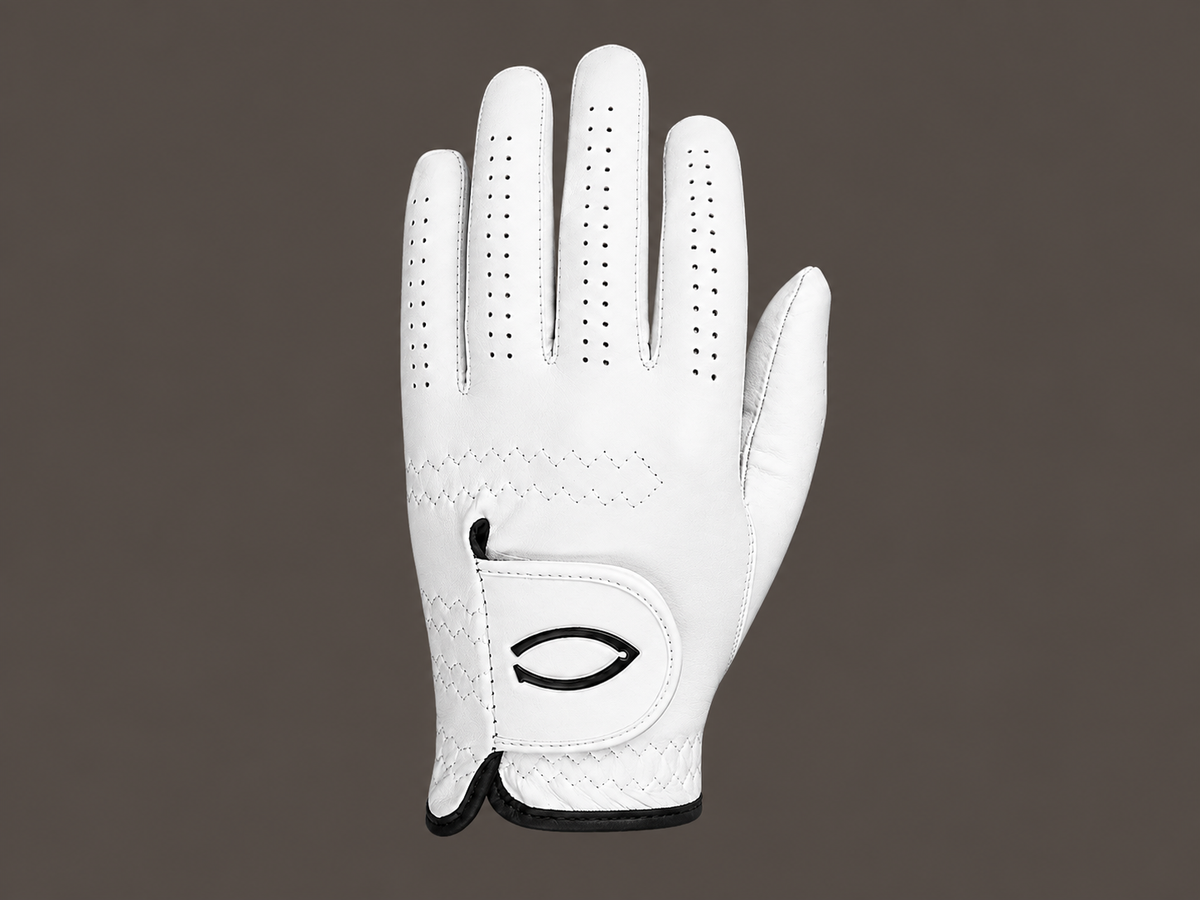 Womens golf glove, white, cabretta leather